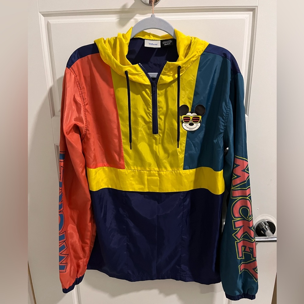 Retro Disney Mickey Mouse Quarter Zip Windbreaker